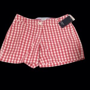 NWT...Womens Crown and Ivy "Caroline" Gingham Shorts Size 6